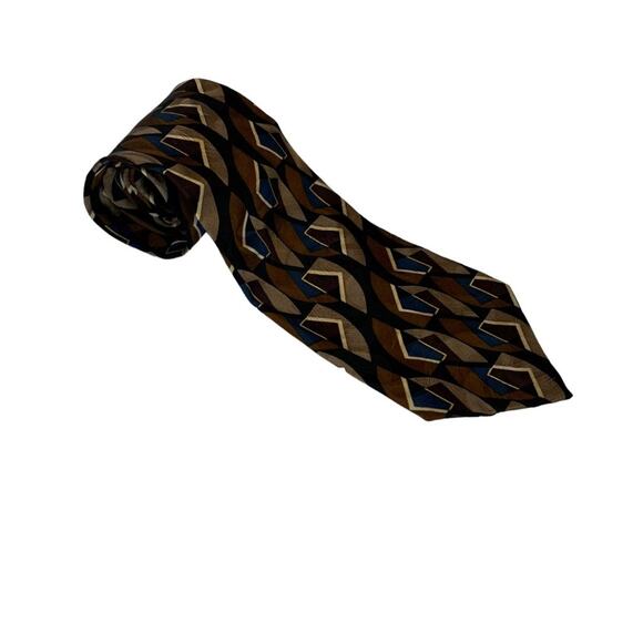 Ziggurat by Mulberberry Neckwear Geometric 100% imported silk made in USA - Picture 5 of 10